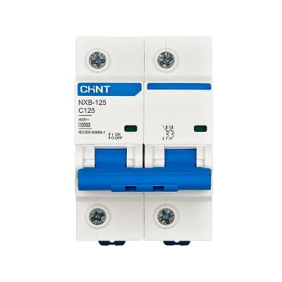 Disjuntor Bipolar NXB-125 com Proteção Contra Sobrecarga Curva C 90A 415V~ Inox Chint
