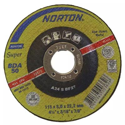 Disco de Desbaste BDA50 para Aço com Corte Preciso Inox Norton 115MM 5MM