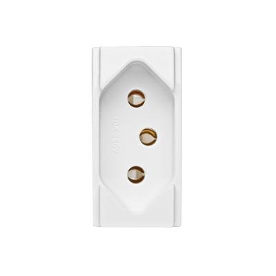 Tomada 2P+T 20A Brava com Segurança Contra Choques Branco Soprano