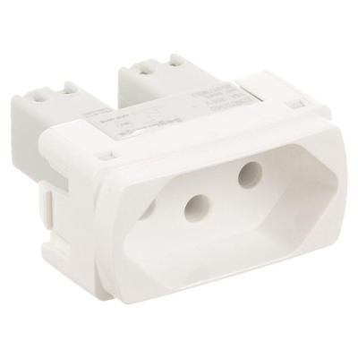 Tomada-saída Miluz 2P+T 10A 250V 1 Módulo Branco Polar S3B70340 Schneider
