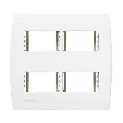 Placa 4x4 para 4 Módulos Separados com Suporte Design Clássico Branco Soprano 5TG9 9032 Bivolt