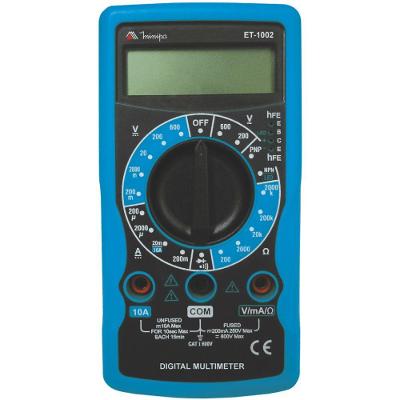Multímetro Digital ET-1002 com Medição de Tensão Corrente Resistência Teste de Diodo e Transistor