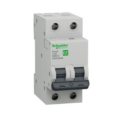 Disjuntor Modular Easy9 40A Proteção Contra Curto e Sobrecarga Cinza Schneider Electric 2P 6KA