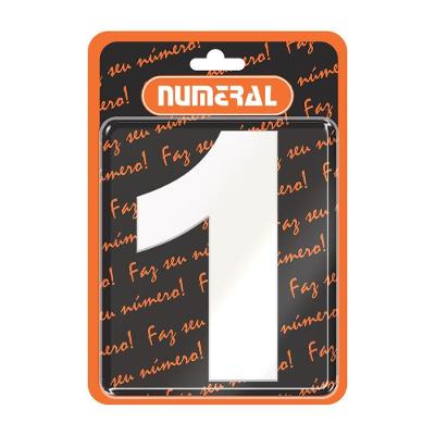 Placa ACM N graus  1 Identificação Residencial Alumínio Branco Bivolt Numeral para Portão