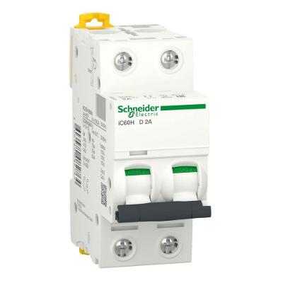 Disjuntor Modular Acti9 Ic60 Proteção Sobrecarga e Curto Curva D Branco Schneider Electric 2A 70KA