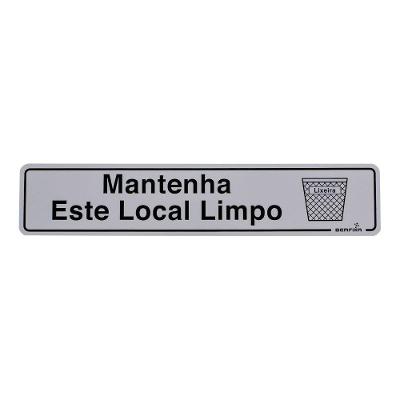 Placa de Sinalização Mantenha Este Local Limpo Material Resistente Bemfixa 25CM