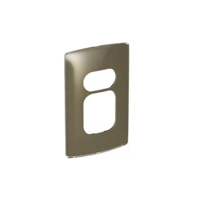 Placa 2 Posto + 1 Tomada Nereya Acabamento Bimaterial Cinza Pial 2X4