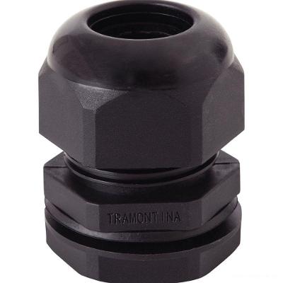 Conector Prensa-cabo 3/8 Polegada Tramontina Em Termoplástico Preto Com Bucha Tramontina