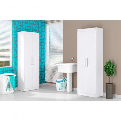 Armário Multiuso Montreal 2 Portas sem Gavetas MDP 60CM Branco