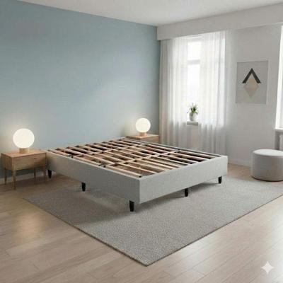 Cama Box Queen Base Cama Box Estrutura em Madeira Desmontável Cinza