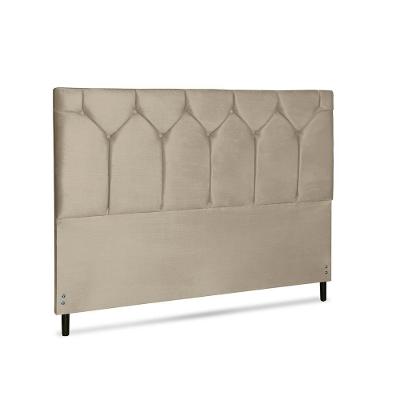 Cabeceira Estofada Amsterdã Casal Fixação no Box Madeira Maciça Suede Dourado JBE Móveis 195CM