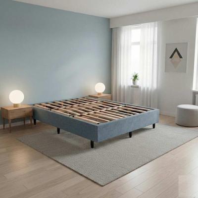 Cama Box Queen Base Cama Box Estrutura Madeira Desmontável Cinza 156CM