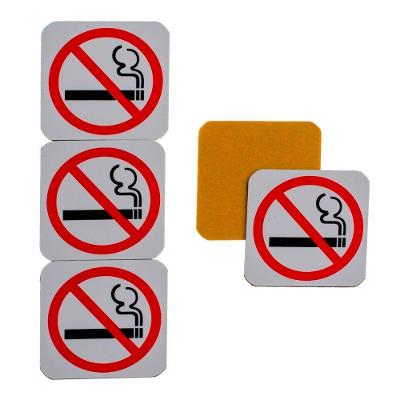 Placa de Sinalização Proibido Fumar Comunicar Avisos Clara Resistente Branco Bemfixa 5X25 cm