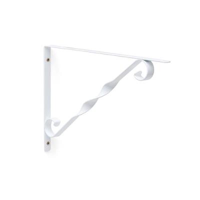 Suporte para Prateleira Mão Francesa Decorado com Ponta Arredondada Branco Bemfixa 30CM