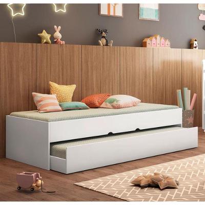 Cama com Cama Auxiliar Solteiro Chiara com Gaveta MDP-MDP Branca Phoenix Baby
