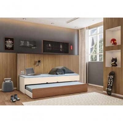 Bicama Solteiro Chiara com Cama Auxiliar MDF-MDP Off White Phoenix Baby