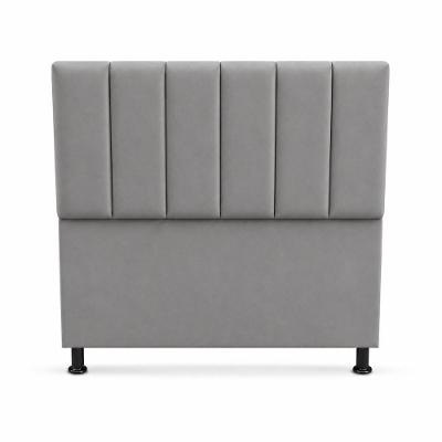 Cabeceira Estofada Giovana Solteiro Fixação no Box MDF Suede Cinza Milani Movelaria 140CM