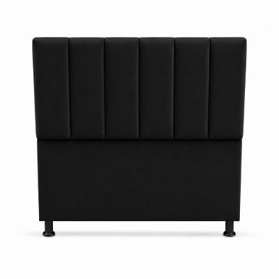 Cabeceira Giovana Solteiro Fixação no Box MDF-MDP Estofada Preto Milani Movelaria 140CM