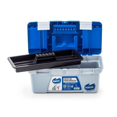 Caixa de Ferramentas com Estrutura Resistente Azul Bemfixa 35CM