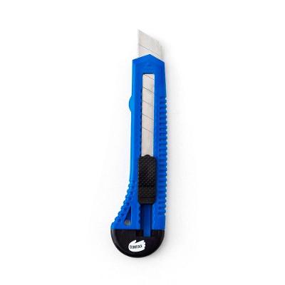 Estilete Retrátil com Trava 18MM X 100MM Azul e Preto Bemfixa