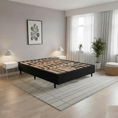 Cama Box Casal Base Cama Box Estrutura em Madeira Desmontável Preto