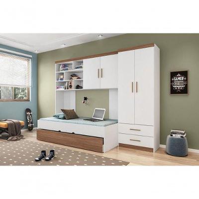 Jogo de Quarto Chiara 2 Portas MDP 188CM Amadeirado Phoenix Baby