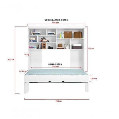 Jogo de Quarto Chiara Roupeiro 2 Portas Módulo Aéreo e Cama Mdp Branco Phoenix Baby