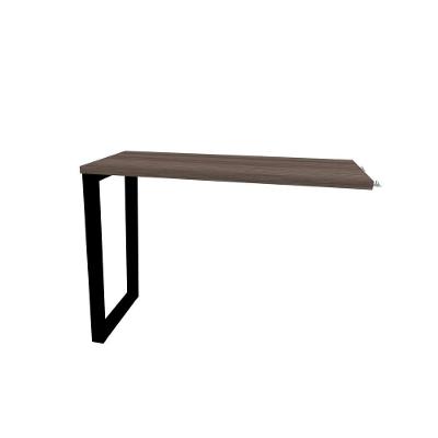 Mesa De Escritório Complemento Pé Tubular Pe25 Em Mdp 90 X 45 Cm Walnut E Base Preta
