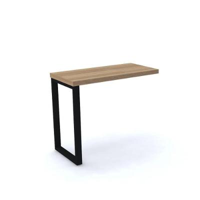 Mesa De Escritório Complemento 90 X 45 Cm Pé Tubular Pe40 Em Mdp Cor Noce Naturalle Base Preta