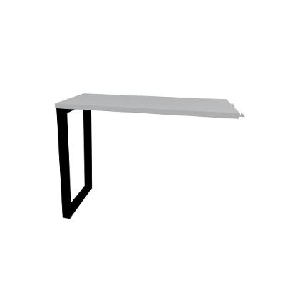 Mesa De Escritório Complemento Pé Tubular Pe25 Em Mdp 90 X 45 Cm Cinza Com Base Preta