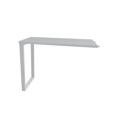 Mesa De Escritório Complemento Pé Tubular Pe25 Em Mdp 90 X 45 Cm Branca Com Base Branca