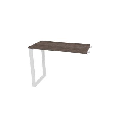 Mesa De Escritório Complemento Pé Tubular Pe25 Em Mdp 90 X 45 Cm Walnut E Base Branca