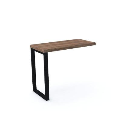 Mesa De Escritório Complemento 90 X 45 Cm Pé Tubular Pe40 Em Mdp Walnut Base Preta