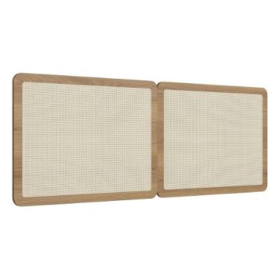 Cabeceira Painel Casal Oslo Artesano 160 Cm (largura) Mdp Hanover E Tela Sintética (palhinha) Bege