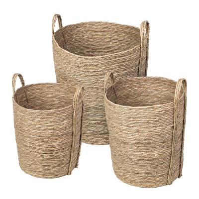 Conjunto 03 Cestos Kuta Fibra Natural