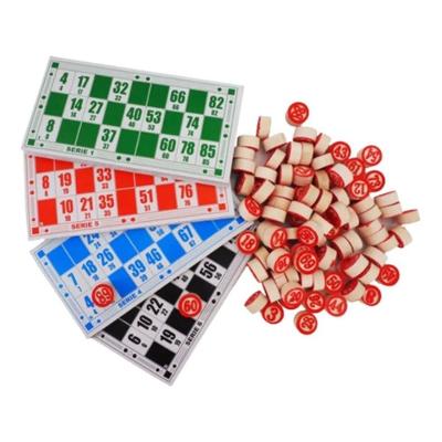 Jogo De Bingo 90 Pedras Madeira Numeradas Com Cartelas