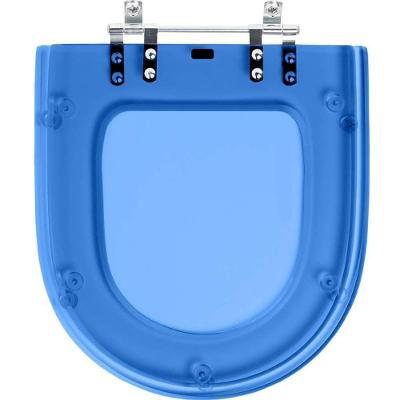 Assento Sanitário Riviera Alongado Resina Plástica Parafusado Convencional Azul Transparente Pontto