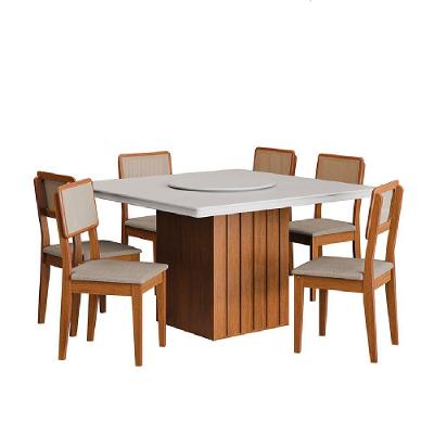 Conjunto Sala De Jantar Amsterdã New Mesa 6Cadeiras Santiago