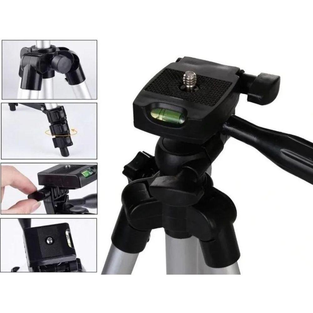 Tripé Celular Câmera Video Telescópico Alumínio 1,20M - 3