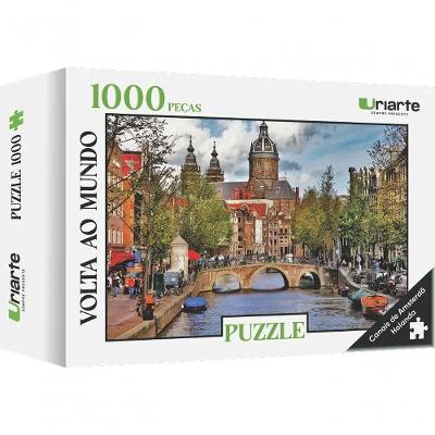 Quebra Cabeça Puzzle 4173 1000 Peças Canais de Amsterdã Bege Uriarte