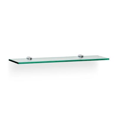 Prateleira Retangular de Vidro 50 X 10cm com Suporte Zamak Transparente Bemfixa 50CM