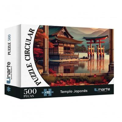 Quebra Cabeça 5263 Redondo Puzzle Circular Templo Japonês 500 Peças Uriarte
