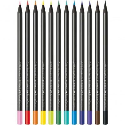 Lápis de Cor Faber-Castell Supersoft com Mina Macia Alta Cobertura Estojo com 12 Lápis Coloridos