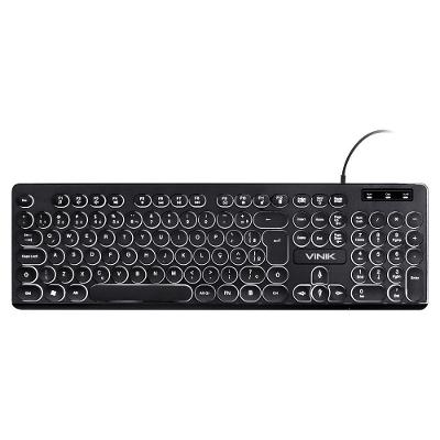 Teclado Chocolate Slim Multimidia Teclas Redondas Led Branco