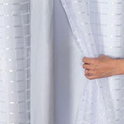 Cortina Blackout PVC com Voil Xadrez 2,80x2,30M Poliéster Branca Dona Zeze