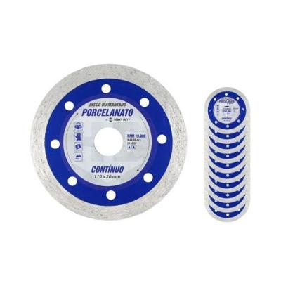 Disco Diamantado Porcelanato Contínuo Corte em Aço Ultra Resistente Heavy Duty 110MM