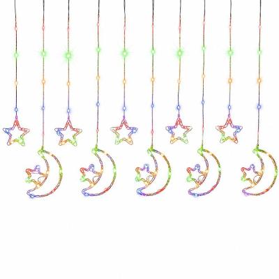 Cortina de LED Lua com Estrela 100 Leds 300CM 75CM para Decoração Colorida Florarte