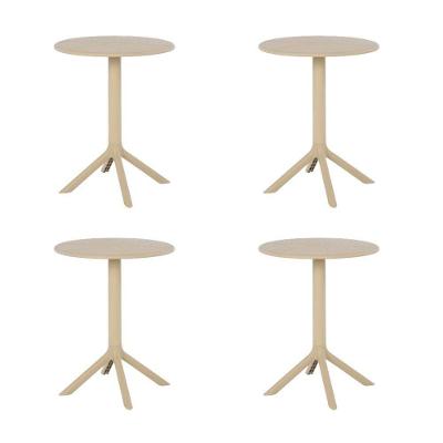 Kit 4 Mesas de Jantar Taormina Redonda Plástico Fendi Fratini 60CM