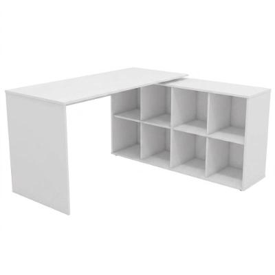 Mesa Escrivaninha em l Nero Moderno sem Gavetas MDP 140CM Branco Artany