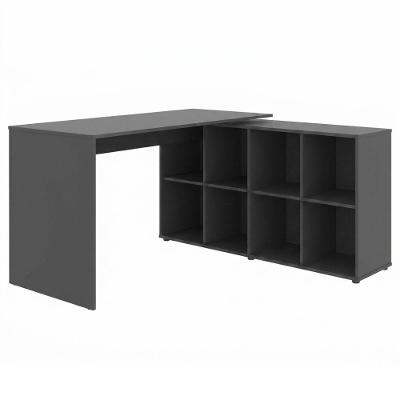 Mesa Escrivaninha em l Nero Moderno sem Gavetas MDP 140CM Preto Artany